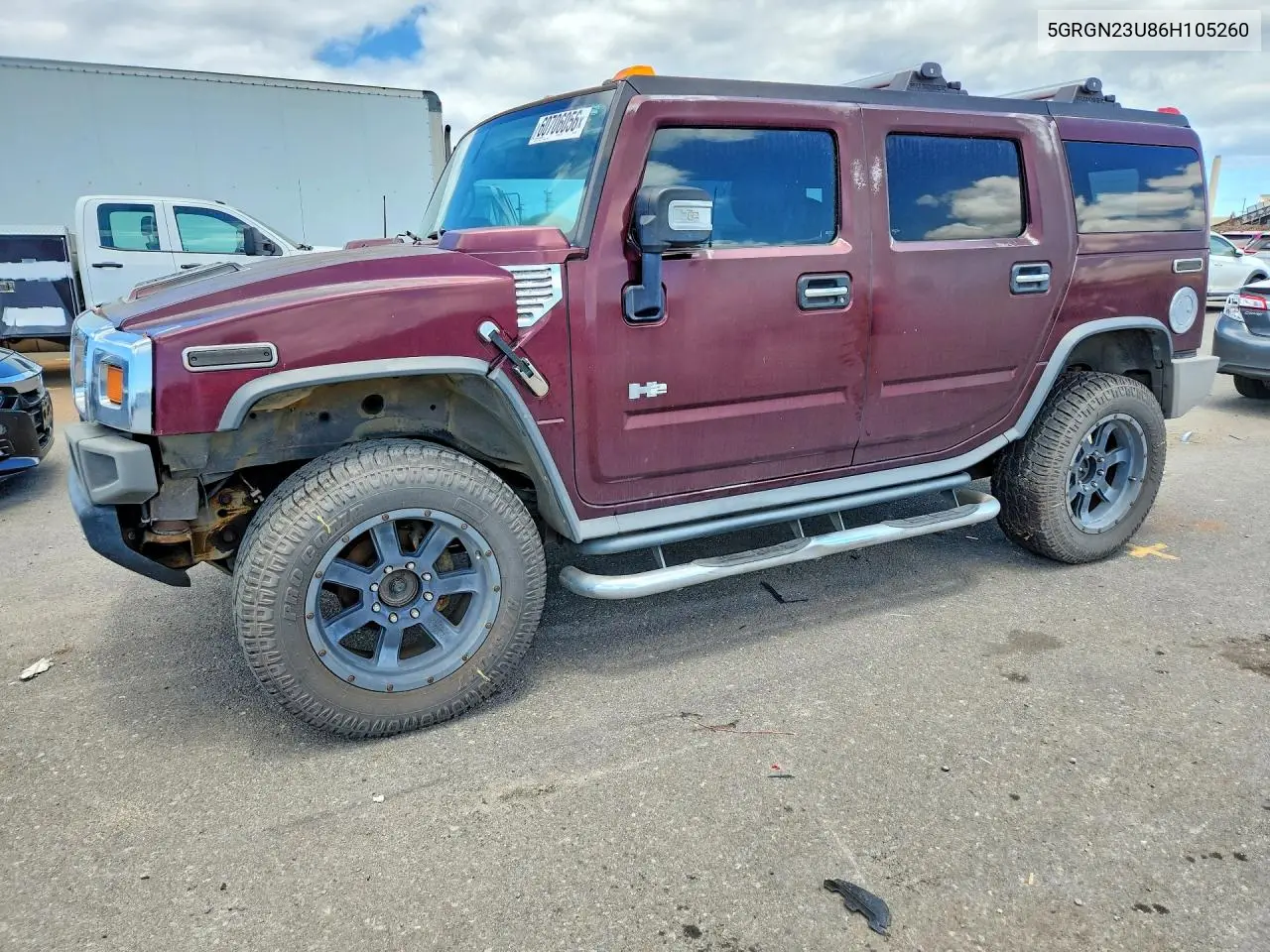 2006 Hummer H2 VIN: 5GRGN23U86H105260 Lot: 60706056