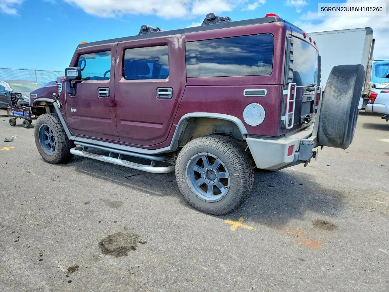 2006 Hummer H2 VIN: 5GRGN23U86H105260 Lot: 60706056