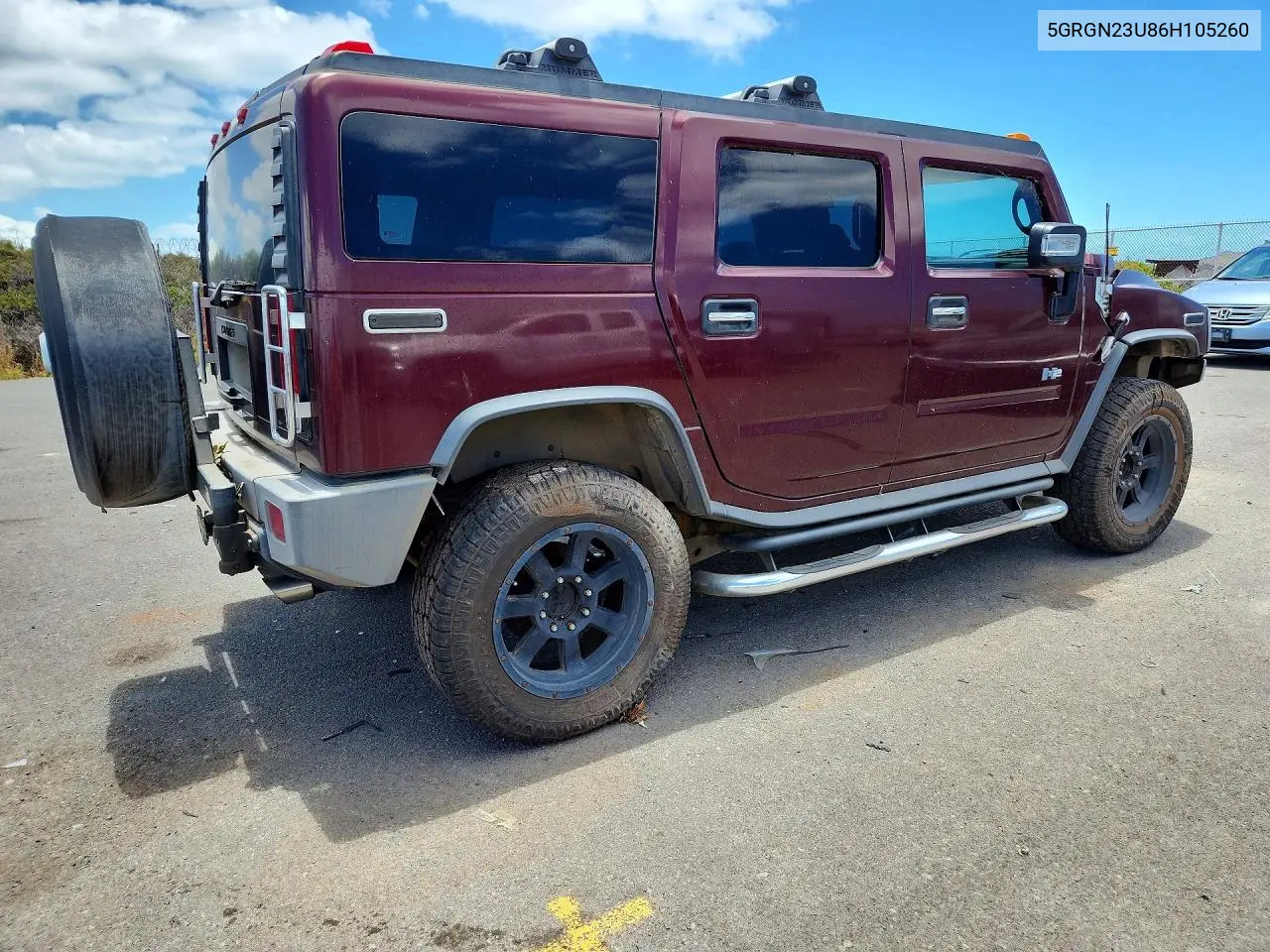 2006 Hummer H2 VIN: 5GRGN23U86H105260 Lot: 60706056