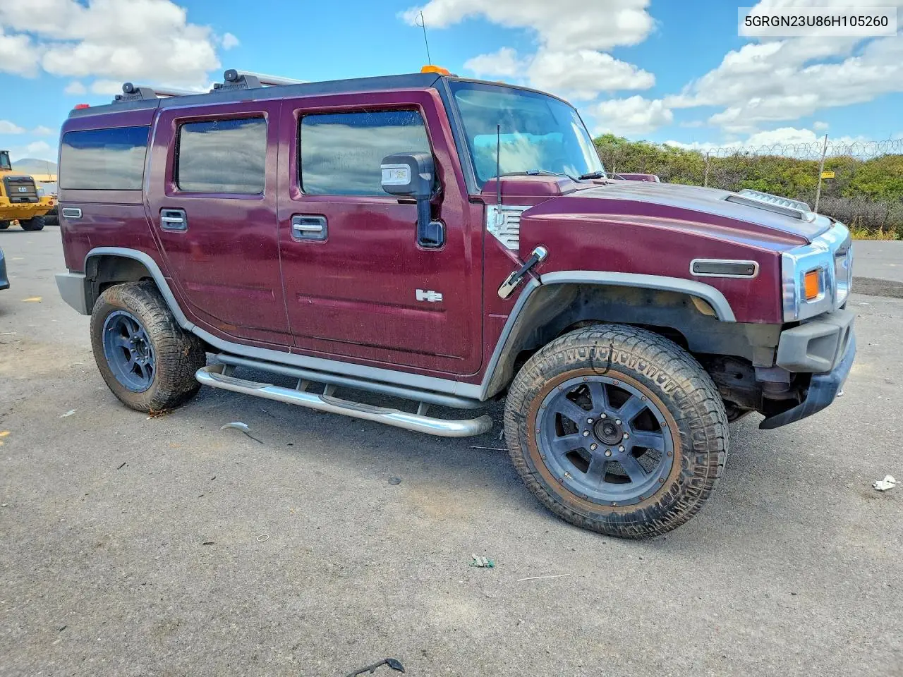 2006 Hummer H2 VIN: 5GRGN23U86H105260 Lot: 60706056
