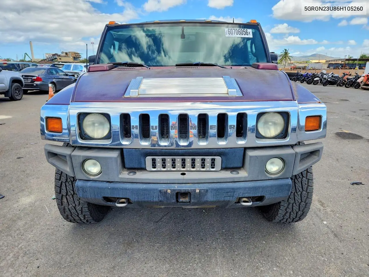 2006 Hummer H2 VIN: 5GRGN23U86H105260 Lot: 60706056