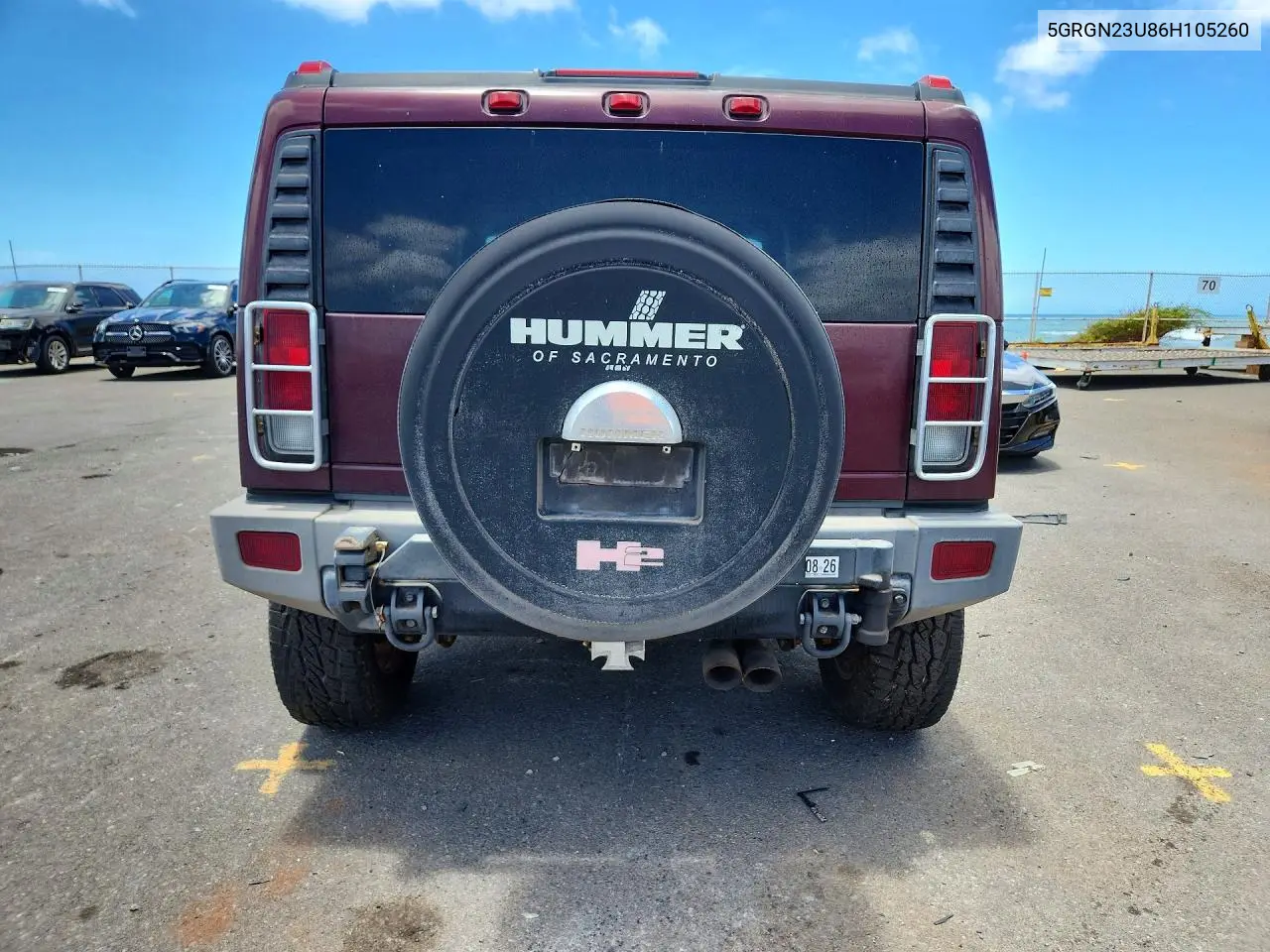2006 Hummer H2 VIN: 5GRGN23U86H105260 Lot: 60706056