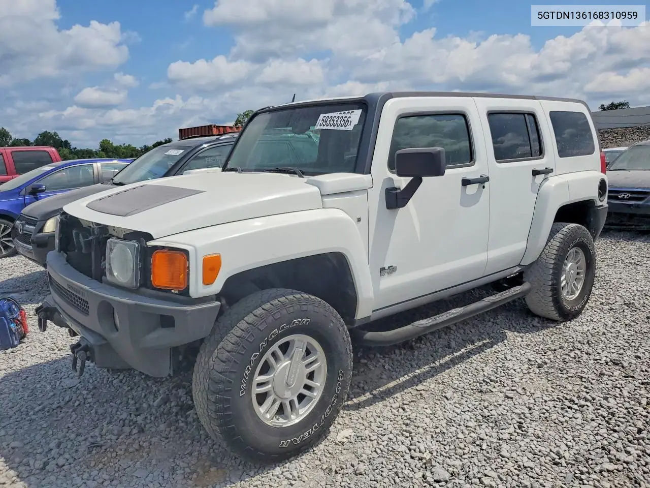 2006 Hummer H3 VIN: 5GTDN136168310959 Lot: 59353356
