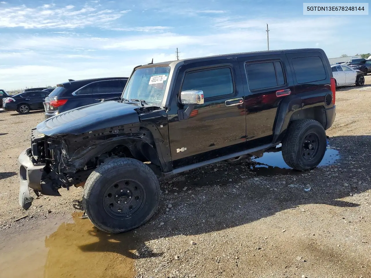 2007 Hummer H3 VIN: 5GTDN13E678248144 Lot: 46824776
