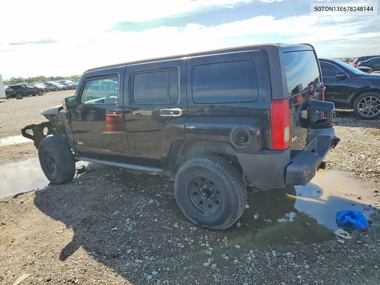 2007 Hummer H3 VIN: 5GTDN13E678248144 Lot: 46824776