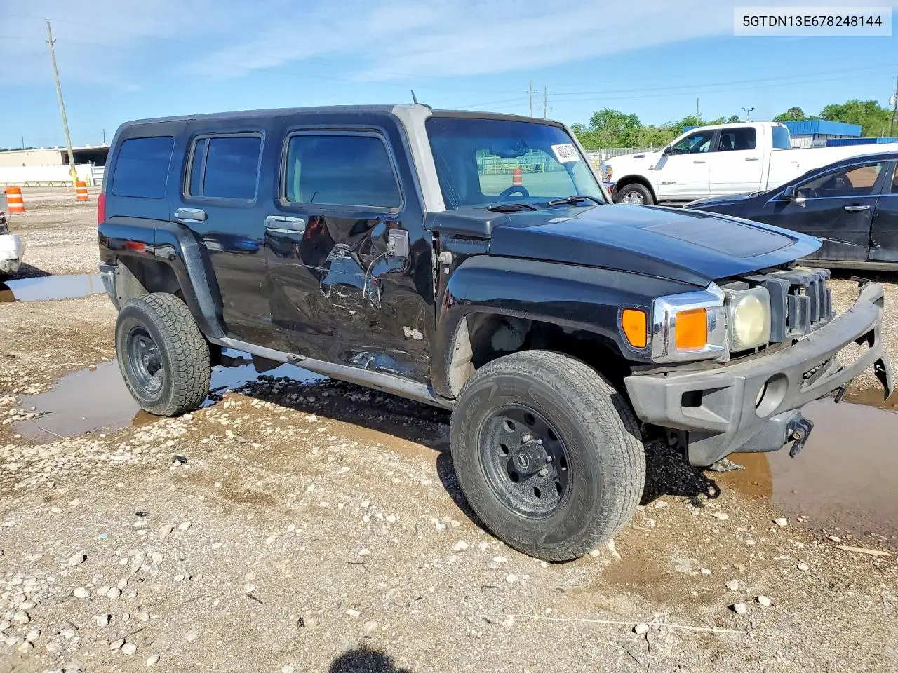 2007 Hummer H3 VIN: 5GTDN13E678248144 Lot: 46824776