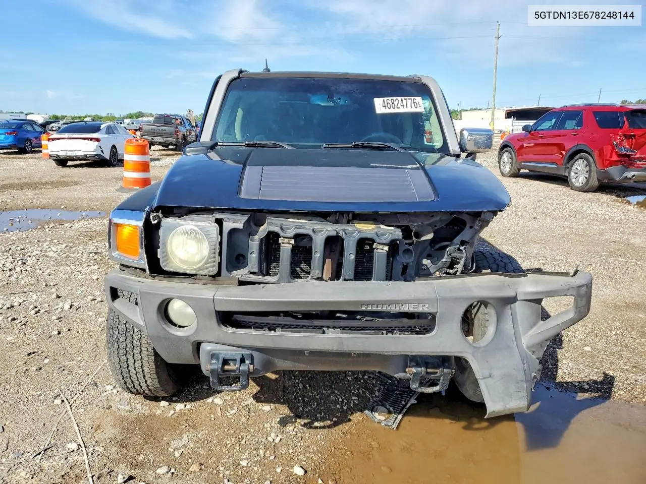 2007 Hummer H3 VIN: 5GTDN13E678248144 Lot: 46824776