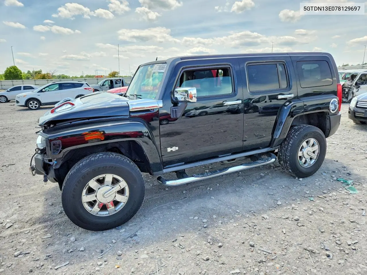 2007 Hummer H3 VIN: 5GTDN13E078129697 Lot: 57706566