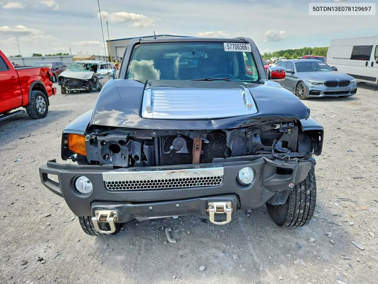2007 Hummer H3 VIN: 5GTDN13E078129697 Lot: 57706566