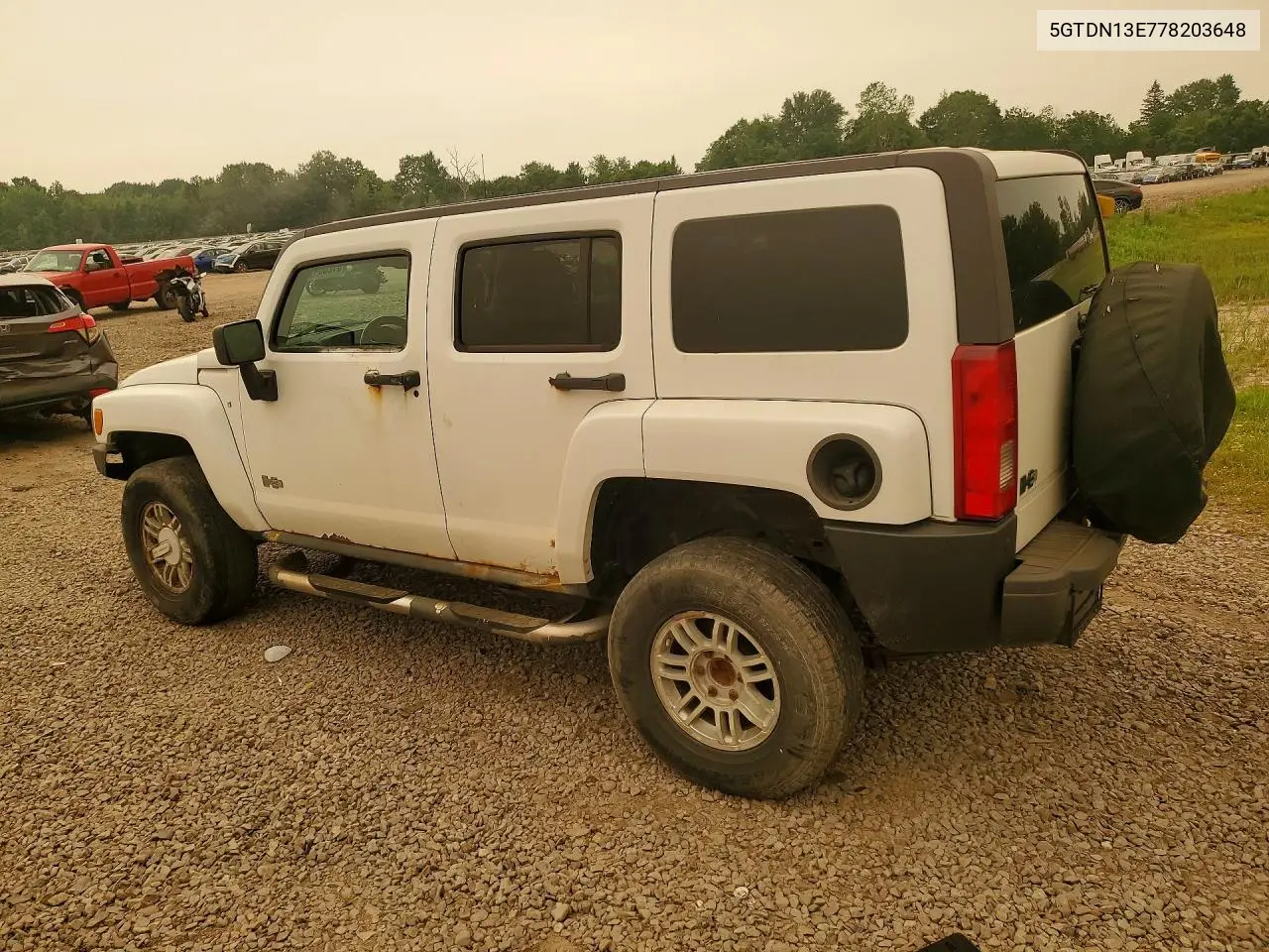 2007 Hummer H3 VIN: 5GTDN13E778203648 Lot: 61238476