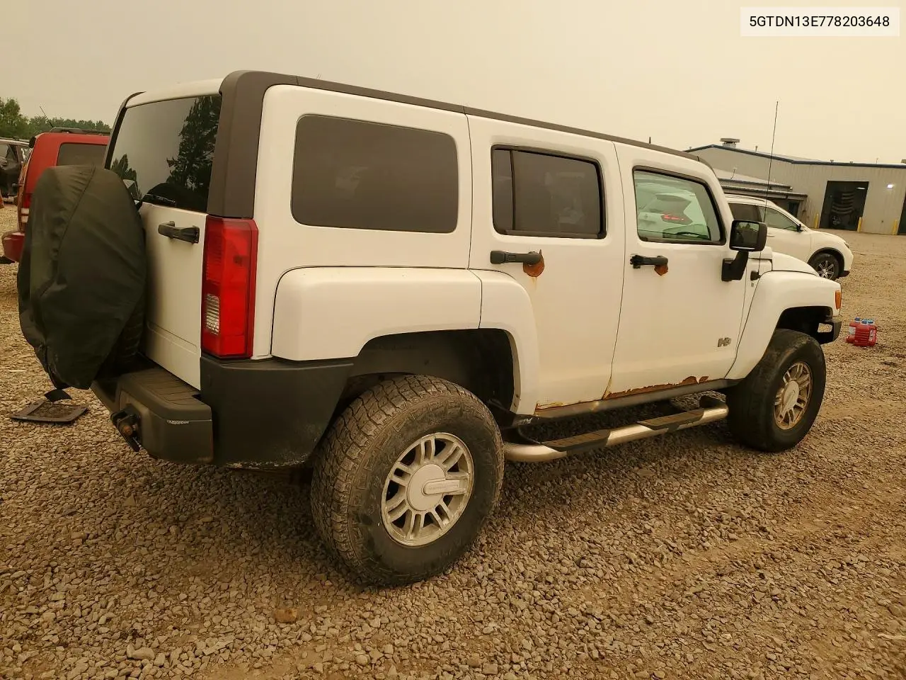 2007 Hummer H3 VIN: 5GTDN13E778203648 Lot: 61238476
