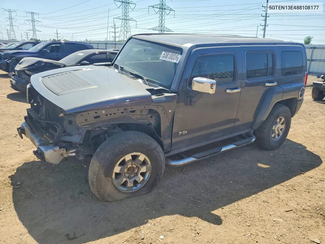 2008 Hummer H3 VIN: 5GTEN13E488108177 Lot: 53810036