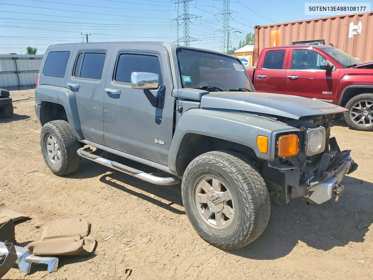 2008 Hummer H3 VIN: 5GTEN13E488108177 Lot: 53810036