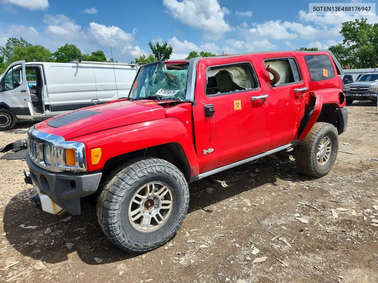 2008 Hummer H3 VIN: 5GTEN13E488176947 Lot: 57020676