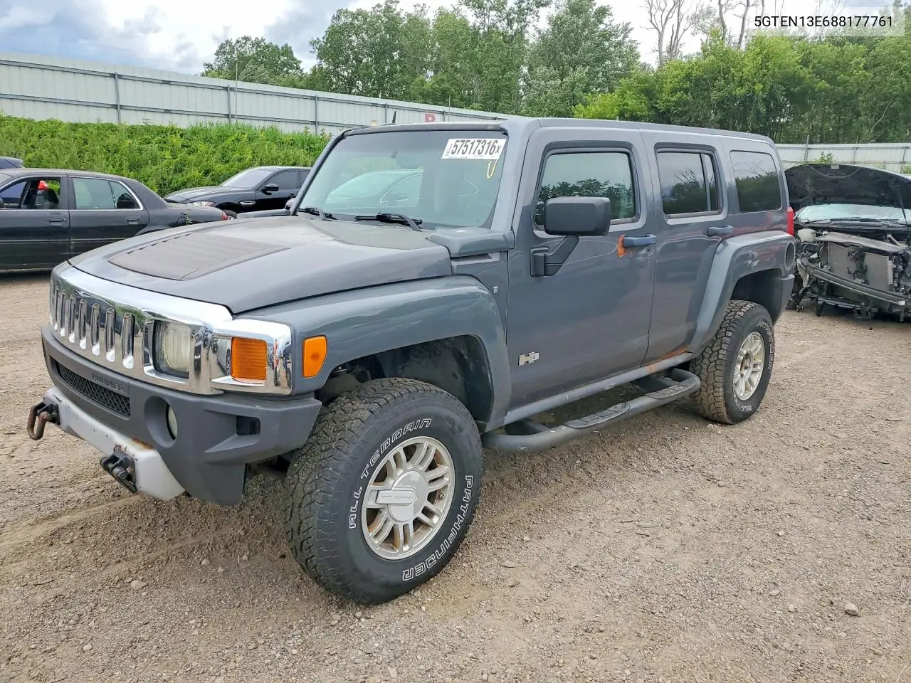 2008 Hummer H3 VIN: 5GTEN13E688177761 Lot: 57517316