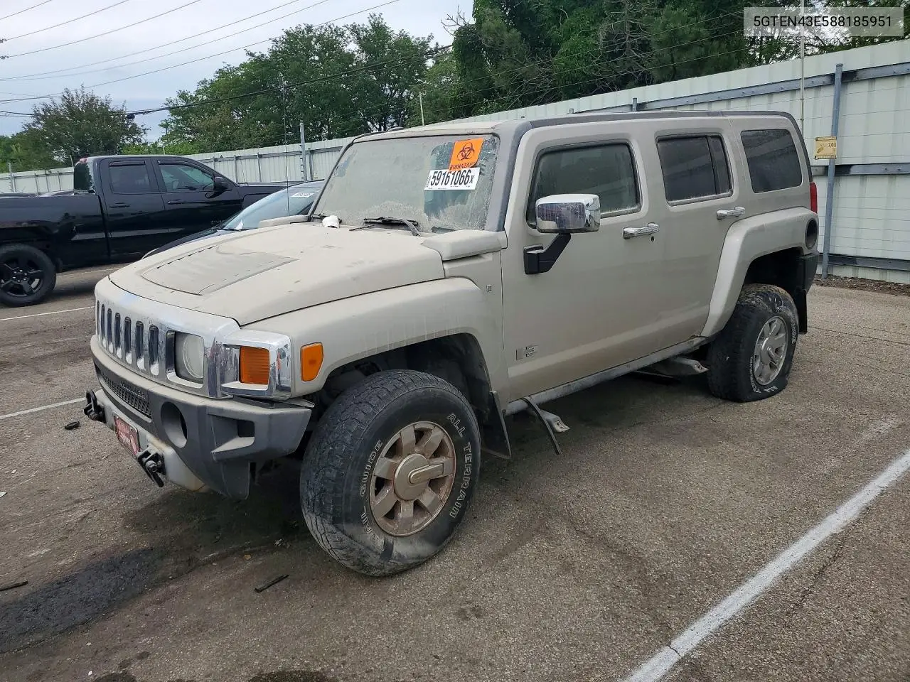 2008 Hummer H3 Luxury VIN: 5GTEN43E588185951 Lot: 59161066