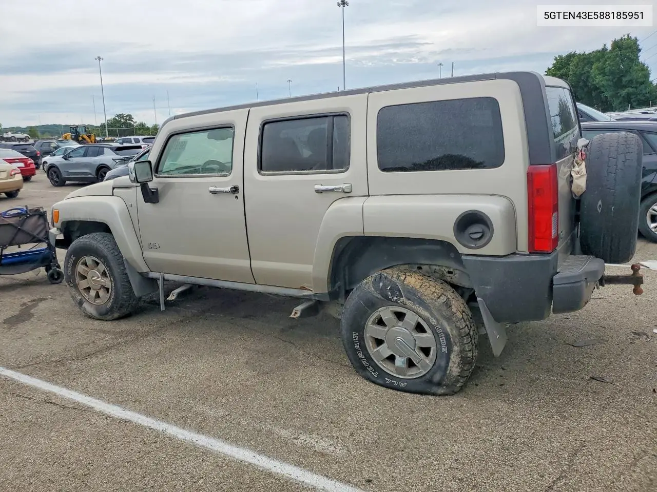 2008 Hummer H3 Luxury VIN: 5GTEN43E588185951 Lot: 59161066