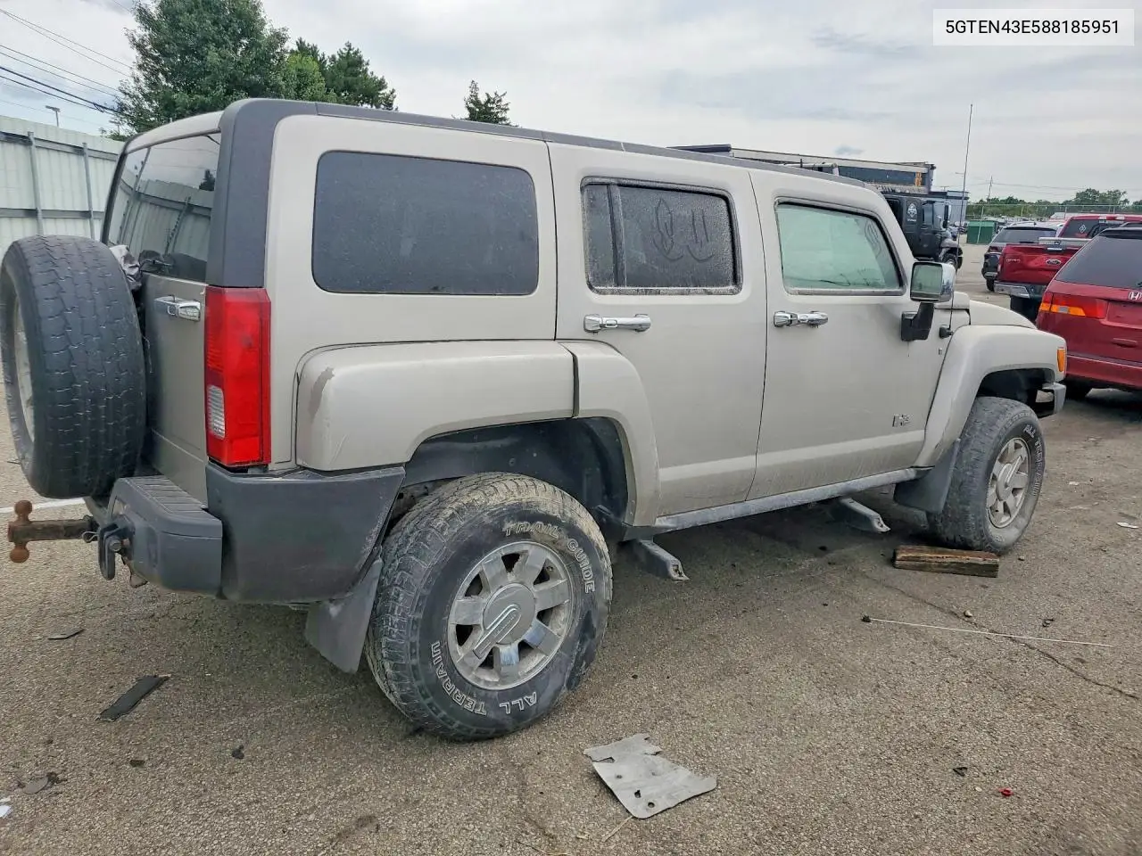 2008 Hummer H3 Luxury VIN: 5GTEN43E588185951 Lot: 59161066
