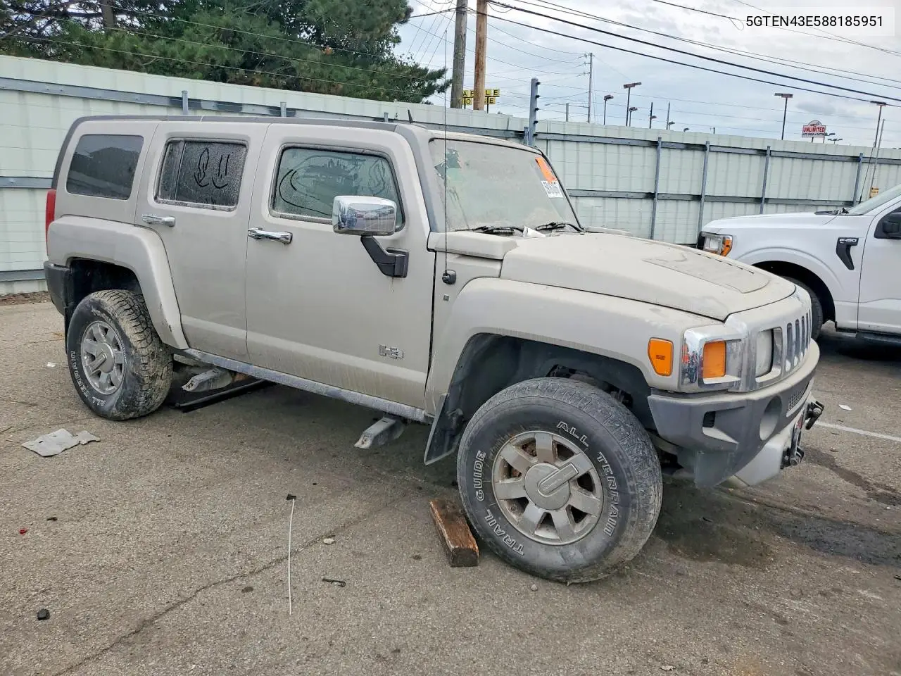 2008 Hummer H3 Luxury VIN: 5GTEN43E588185951 Lot: 59161066