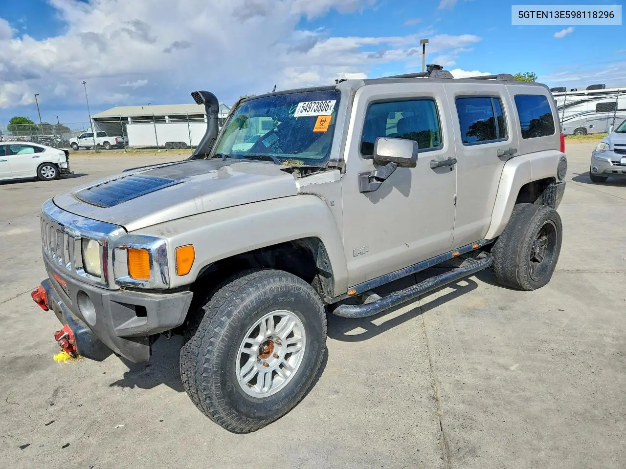2009 Hummer H3 VIN: 5GTEN13E598118296 Lot: 54973806