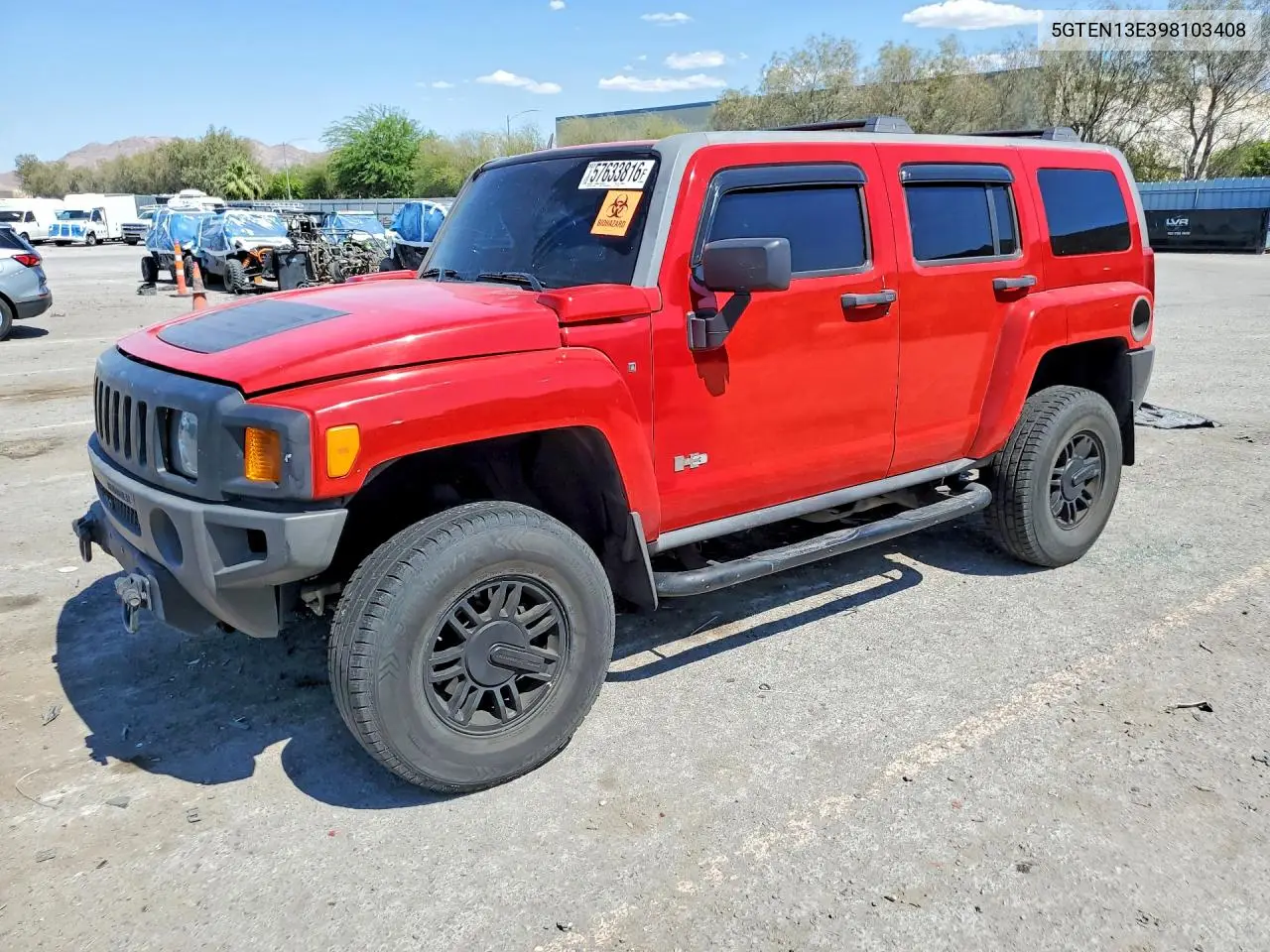 2009 Hummer H3 VIN: 5GTEN13E398103408 Lot: 57633816