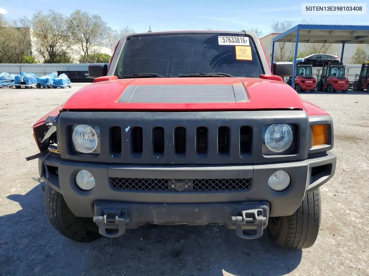 2009 Hummer H3 VIN: 5GTEN13E398103408 Lot: 57633816