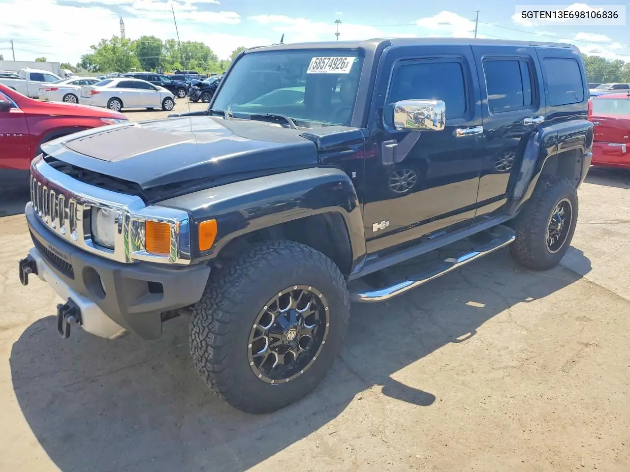 2009 Hummer H3 VIN: 5GTEN13E698106836 Lot: 58574926