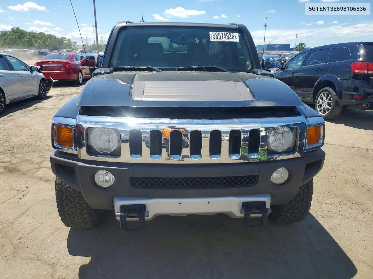 2009 Hummer H3 VIN: 5GTEN13E698106836 Lot: 58574926