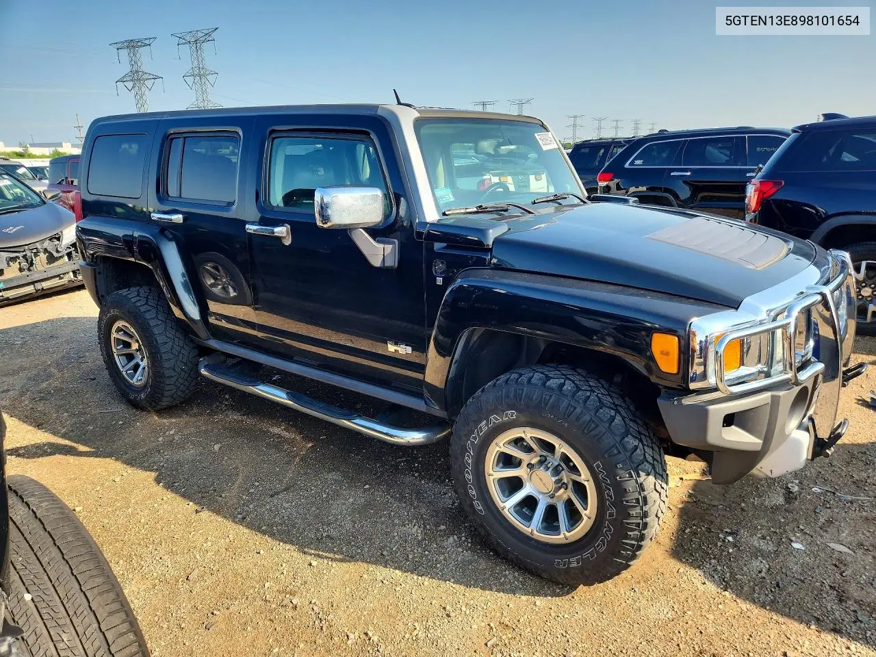 2009 Hummer H3 VIN: 5GTEN13E898101654 Lot: 59389046