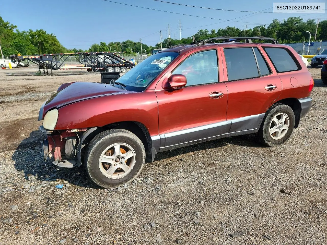 2002 Hyundai Santa Fegl VIN: 8SC13D32U189741 Lot: 62018526