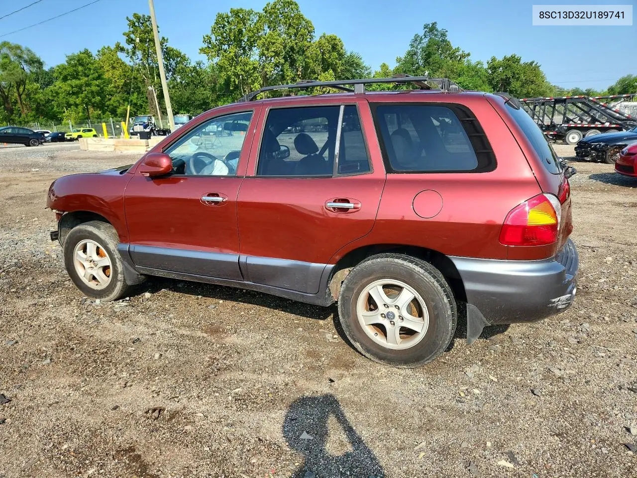 2002 Hyundai Santa Fegl VIN: 8SC13D32U189741 Lot: 62018526