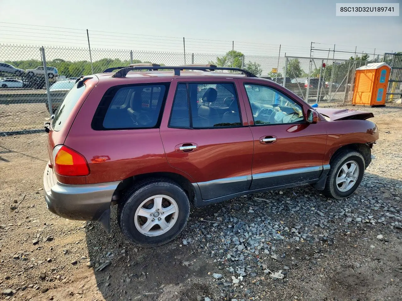 2002 Hyundai Santa Fegl VIN: 8SC13D32U189741 Lot: 62018526