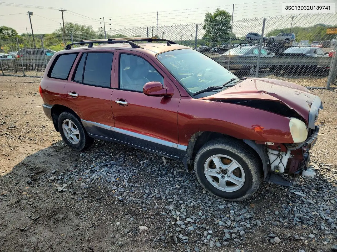 2002 Hyundai Santa Fegl VIN: 8SC13D32U189741 Lot: 62018526