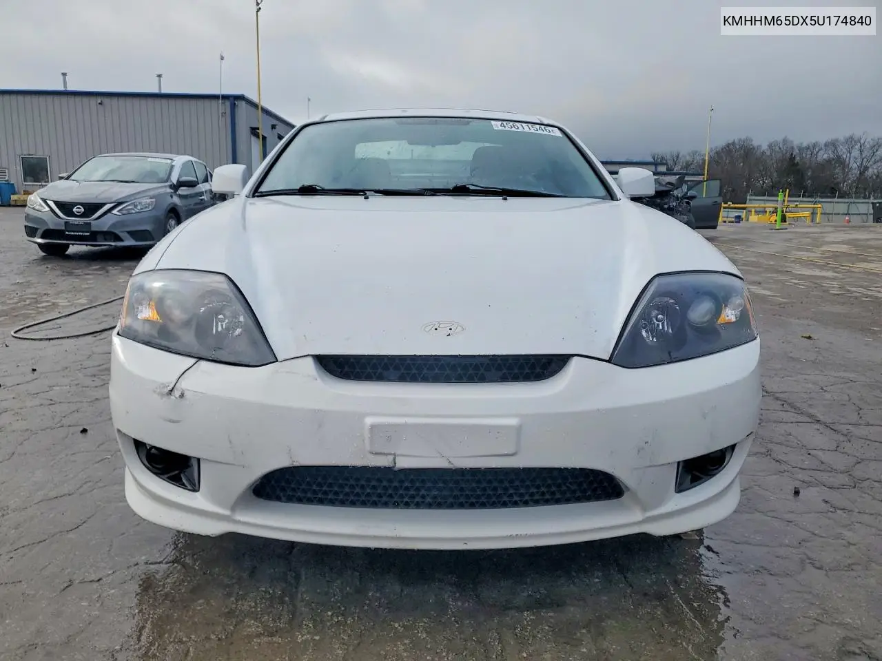 2005 Hyundai Tiburon Gs VIN: KMHHM65DX5U174840 Lot: 45611546