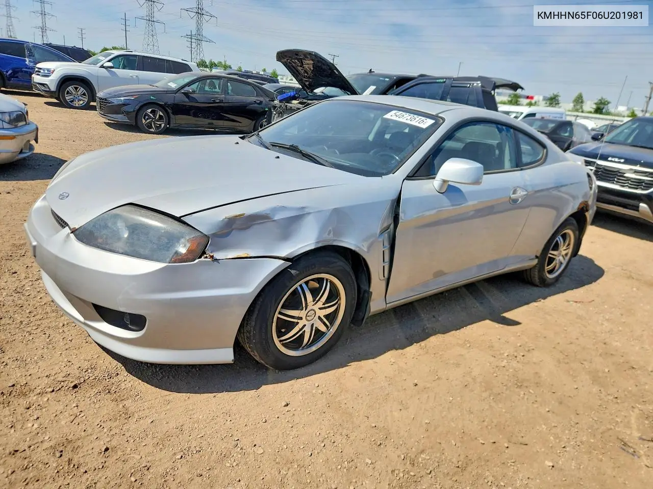 2006 Hyundai Tiburon Gt VIN: KMHHN65F06U201981 Lot: 54673616