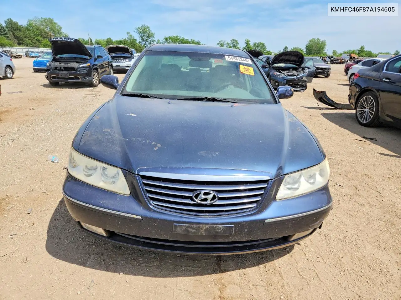 2007 Hyundai Azera Se VIN: KMHFC46F87A194605 Lot: 54855346