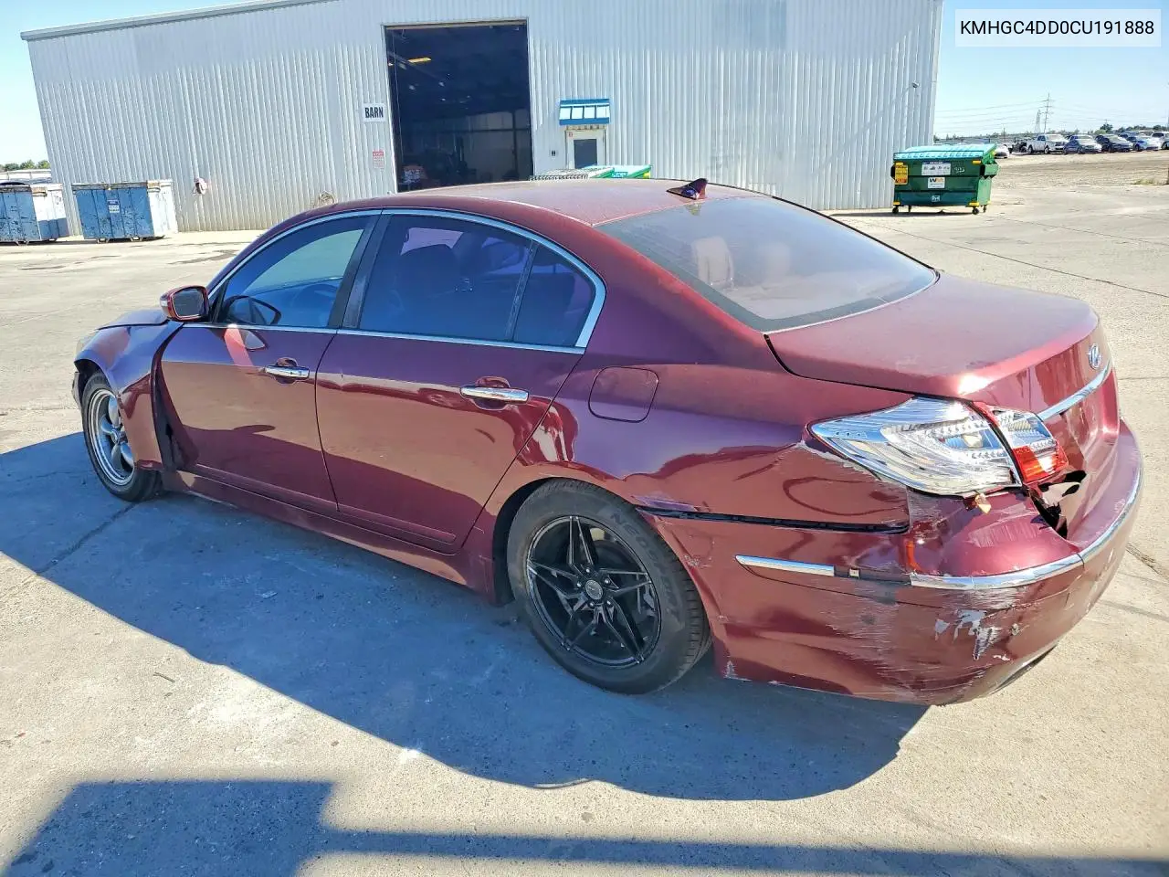 2012 Hyundai Genesis 3.8L VIN: KMHGC4DD0CU191888 Lot: 59870066