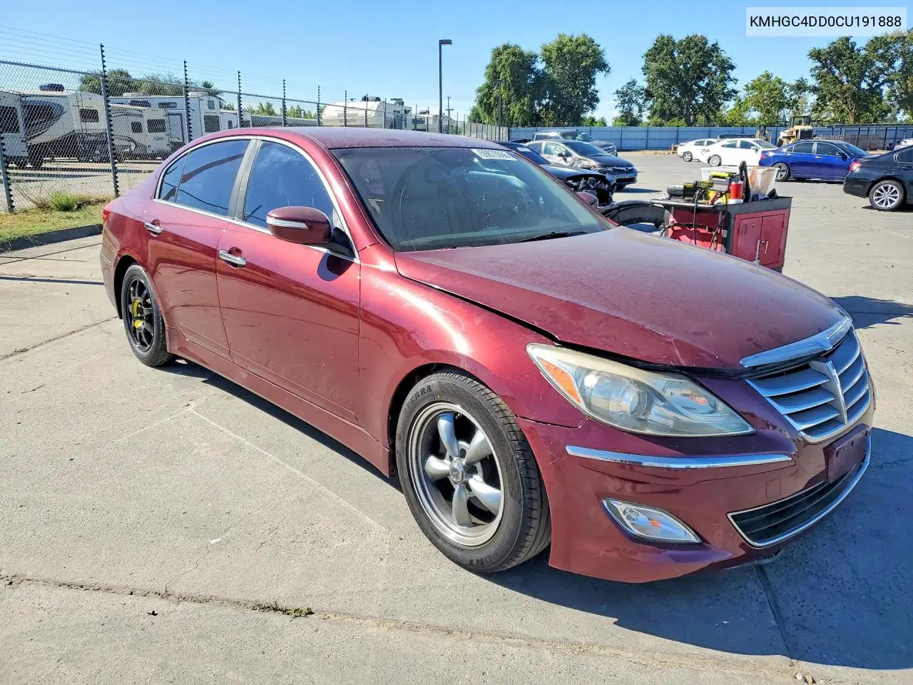 2012 Hyundai Genesis 3.8L VIN: KMHGC4DD0CU191888 Lot: 59870066