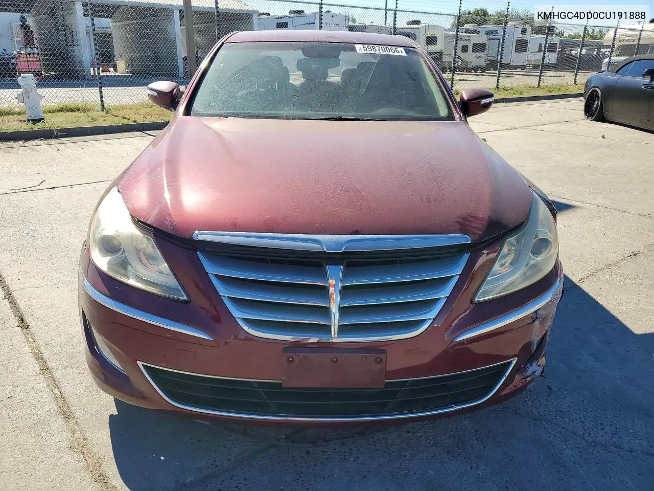 2012 Hyundai Genesis 3.8L VIN: KMHGC4DD0CU191888 Lot: 59870066
