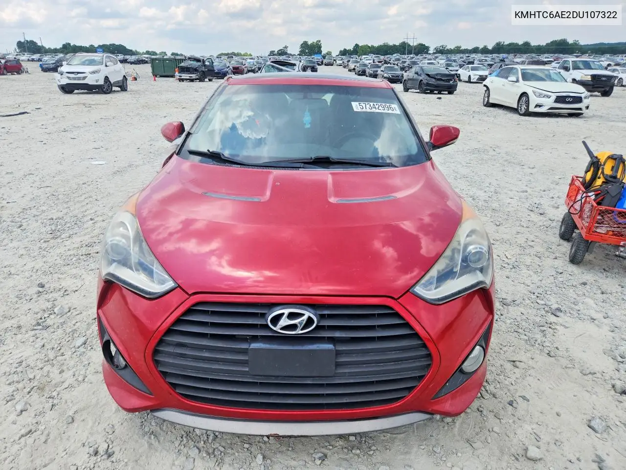 2013 Hyundai Veloster T VIN: KMHTC6AE2DU107322 Lot: 57342996