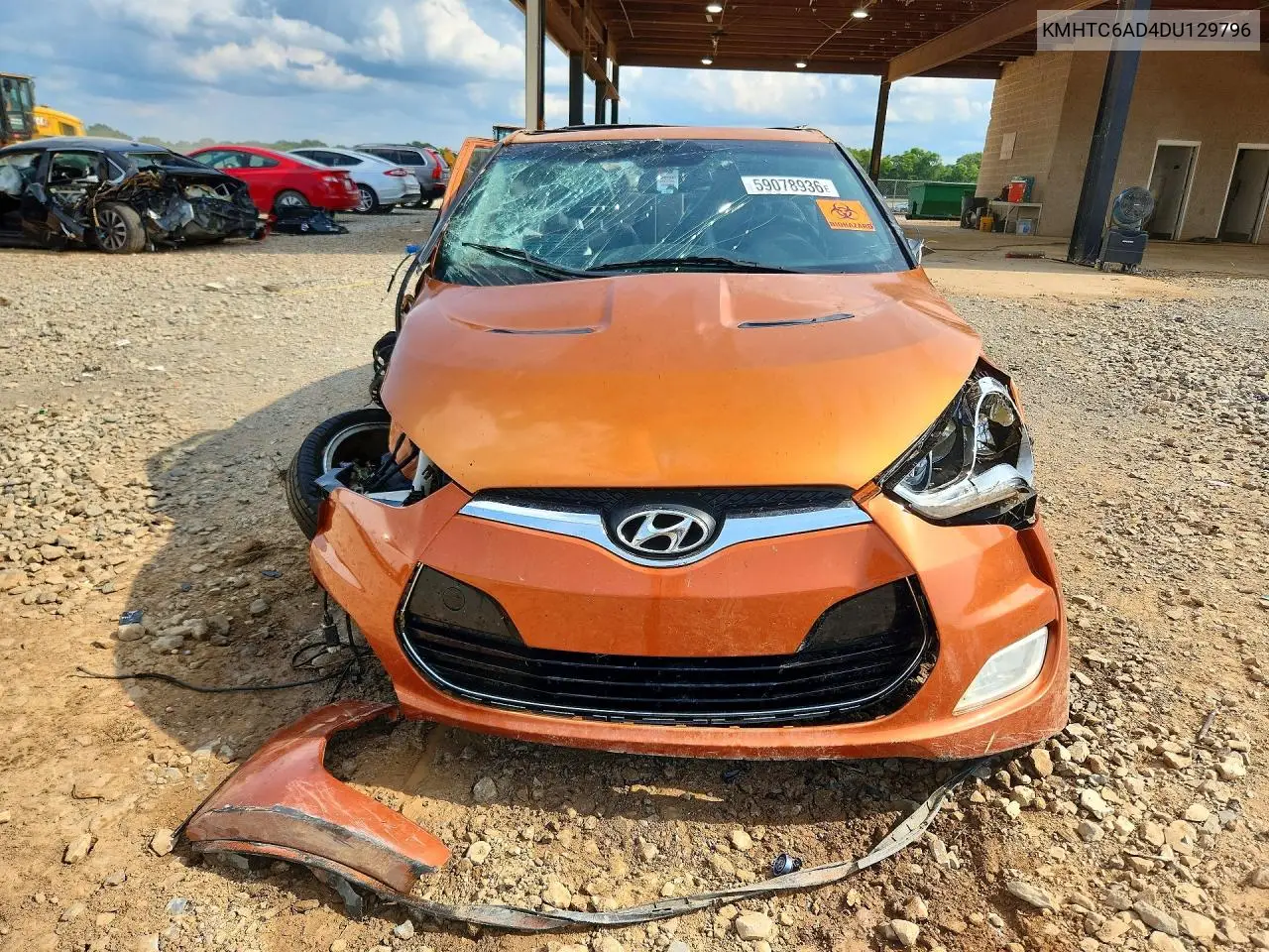 2013 Hyundai Veloster Base VIN: KMHTC6AD4DU129796 Lot: 59078936