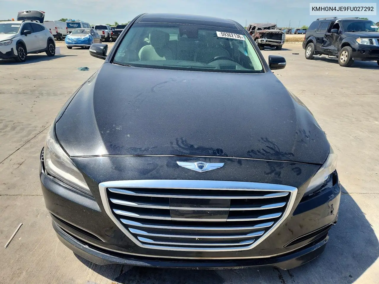 2015 Hyundai Genesis 3.8L VIN: KMHGN4JE9FU027292 Lot: 59362136