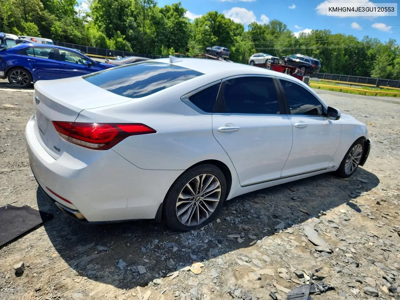 2016 Hyundai Genesis 3.8L VIN: KMHGN4JE3GU120553 Lot: 56183146