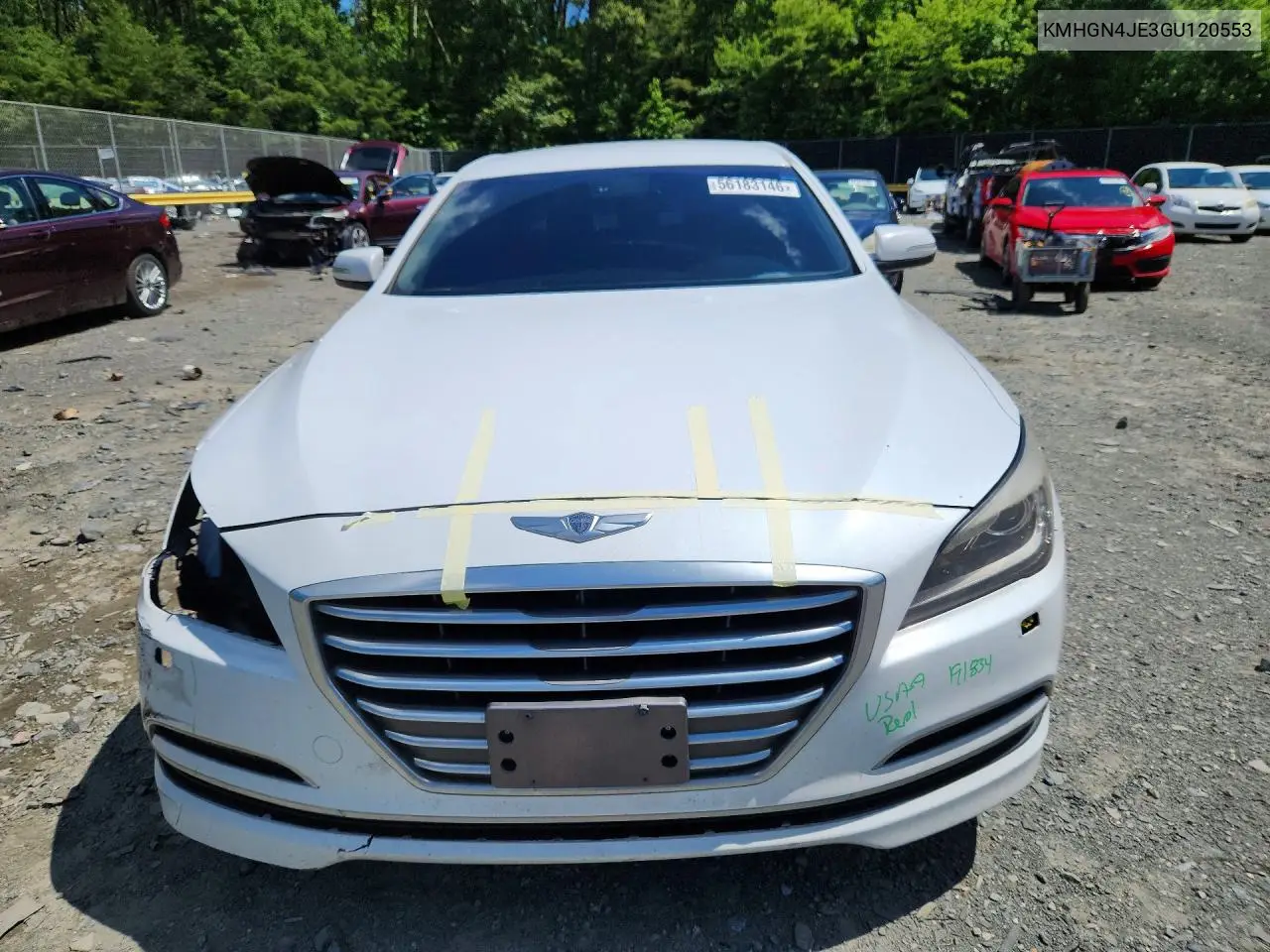 2016 Hyundai Genesis 3.8L VIN: KMHGN4JE3GU120553 Lot: 56183146