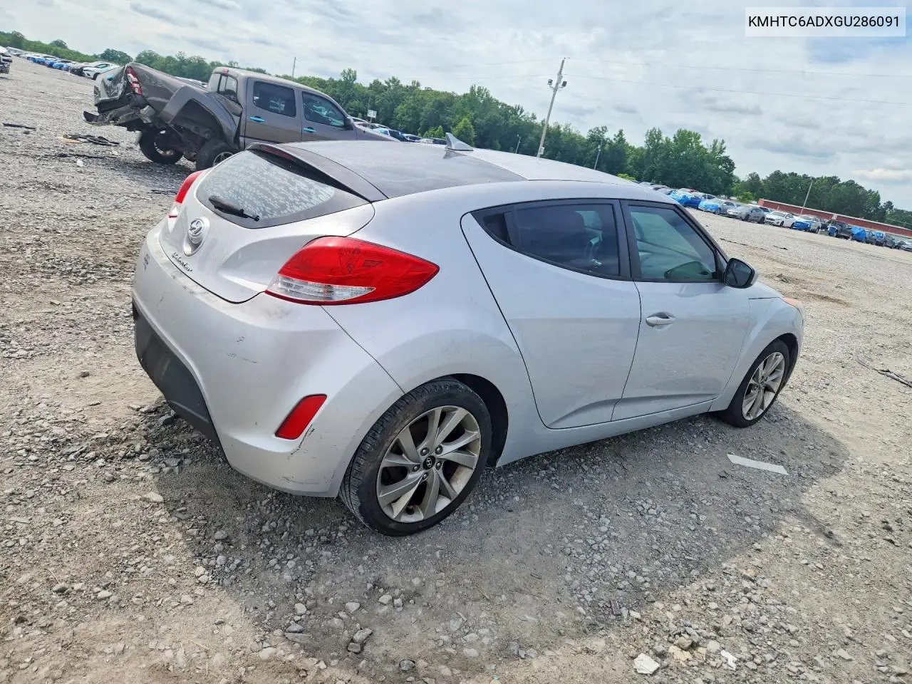2016 Hyundai Veloster Base VIN: KMHTC6ADXGU286091 Lot: 56473296