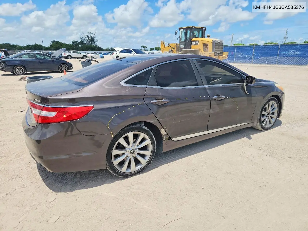 2016 Hyundai Azera Limited VIN: KMHFH4JG3GA535376 Lot: 56871056