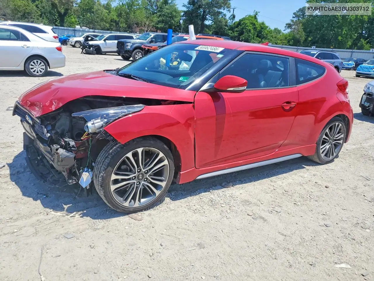 2016 Hyundai Veloster Turbo VIN: KMHTC6AE3GU303712 Lot: 56962486