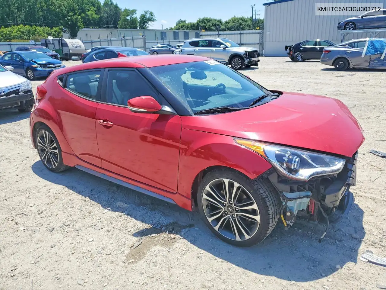 2016 Hyundai Veloster Turbo VIN: KMHTC6AE3GU303712 Lot: 56962486