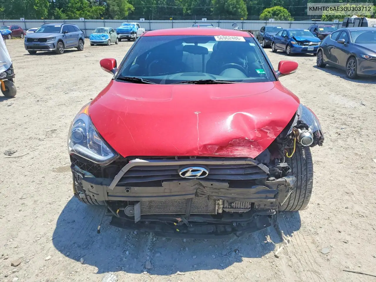2016 Hyundai Veloster Turbo VIN: KMHTC6AE3GU303712 Lot: 56962486