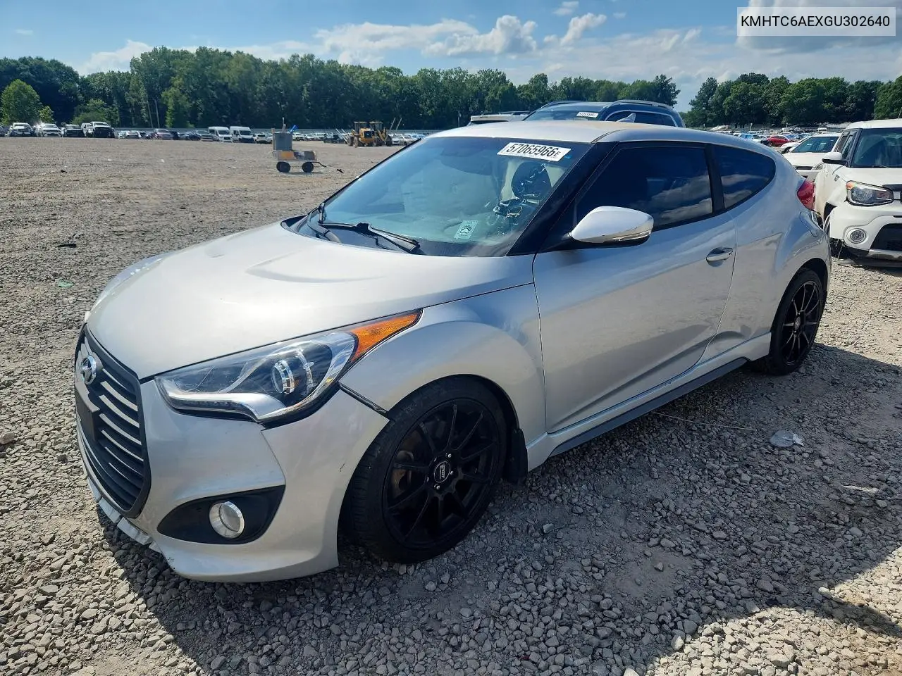 2016 Hyundai Veloster Turbo VIN: KMHTC6AEXGU302640 Lot: 57065966